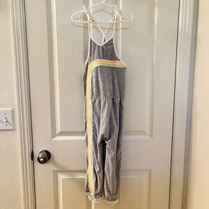 Miki Miette Gray Pastel Rainbow Terry Jumpsuit Girls Size 5 NWT